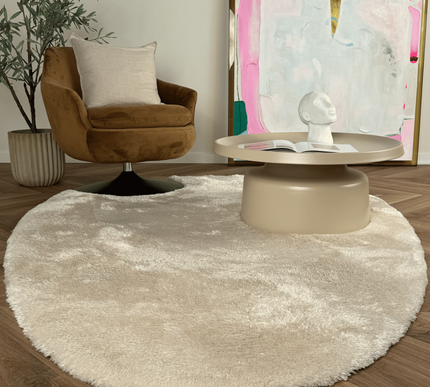 Organisch hoogpolig vloerkleed Odelia beige/wit - Interieur05