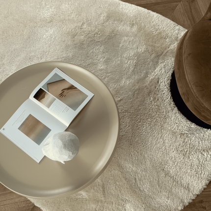 Organisch hoogpolig vloerkleed Odelia beige/wit - Interieur05