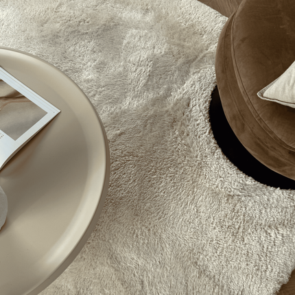 Organisch hoogpolig vloerkleed Odelia beige/wit - Interieur05