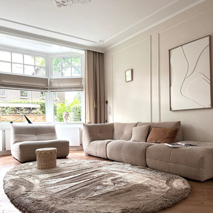 Organisch hoogpolig vloerkleed Odelia stone - Interieur05