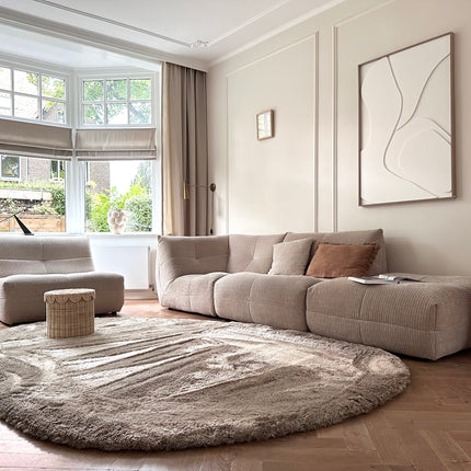 Organisch hoogpolig vloerkleed Odelia stone - Interieur05