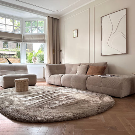 Organisch hoogpolig vloerkleed Odelia stone - Interieur05
