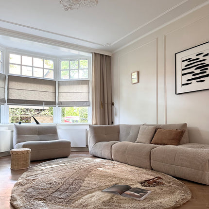 Organisch hoogpolig vloerkleed Odelia bruin/taupe - Interieur05