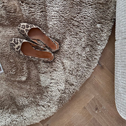 Organisch hoogpolig vloerkleed Odelia bruin/taupe - Interieur05
