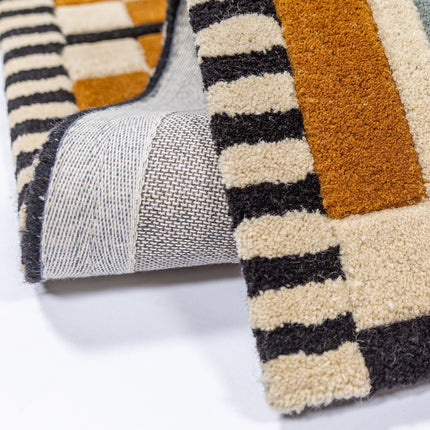 Flair Rugs wollen vloerkleed Quadro Multicolor