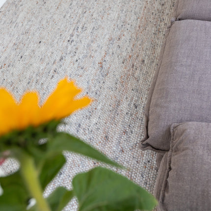 Rond wollen vloerkleed Sienna Ash Brown Eva Interior