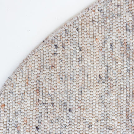 Rond wollen vloerkleed Sienna Ash Brown Eva Interior