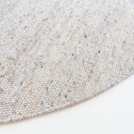 Rond wollen vloerkleed Sienna Ash Brown Eva Interior