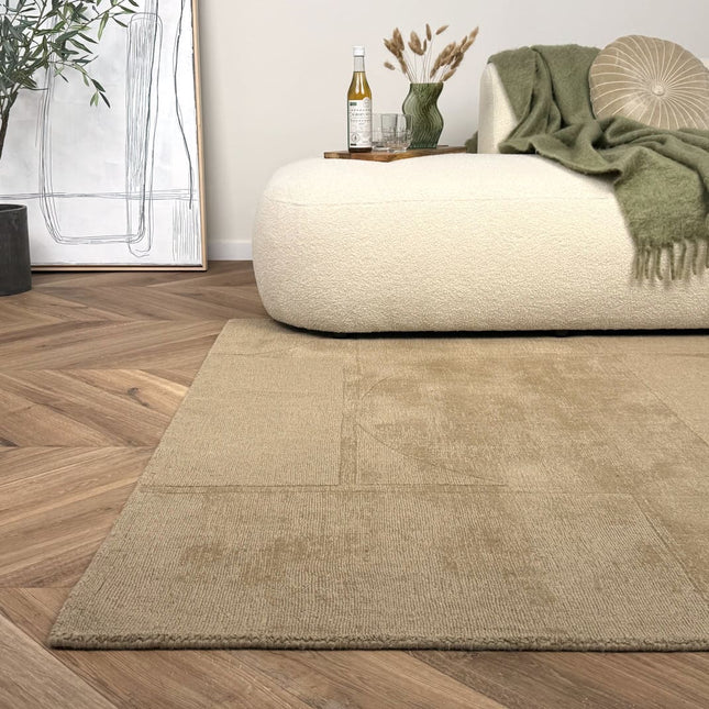 Wollen vloerkleed Twig beige/bruin - Interieur05