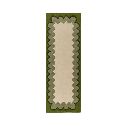 Flair Rugs wollen loper Wiggle Olive Green