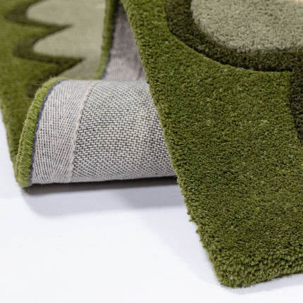 Flair Rugs wollen loper Wiggle Olive Green