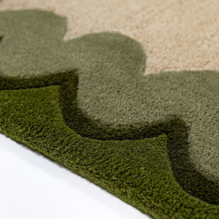 Flair Rugs wollen loper Wiggle Olive Green