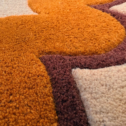 Flair Rugs wollen loper Wiggle Oranje