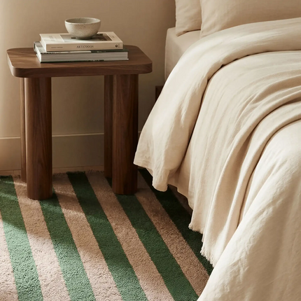 Lorena Canals Cabana Lines wollen loper Stripes Duck Green/Roze