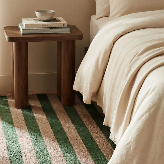 Lorena Canals Cabana Lines wollen loper Stripes Duck Green/Roze