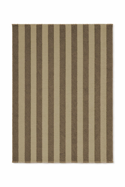 Lorena Canals Cabana Lines wollen vloerkleed Stripes Kaki/Duck Green