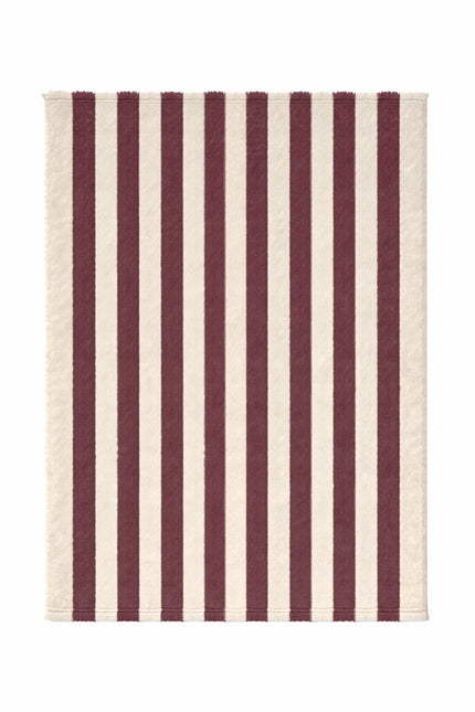 Lorena Canals Cabana Lines wollen vloerkleed Stripes Naturel/Marsala