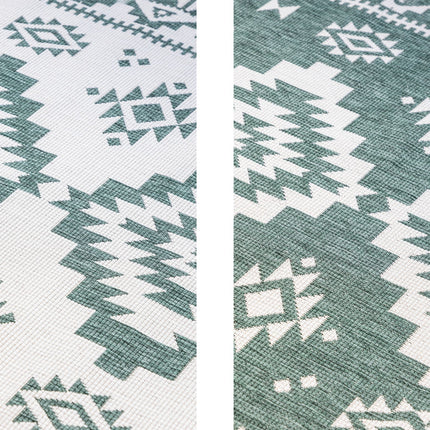 Elle Decoration Gemini omkeerbaar binnen- en buitenvloerkleed Dynamic Groen - Vloerkledenloods
