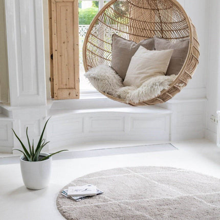 Berber Rond vloerkleed hoogpolig Grijs/Beige/Zand/Cream - scandinavisch - nea - Vloerkledenloods