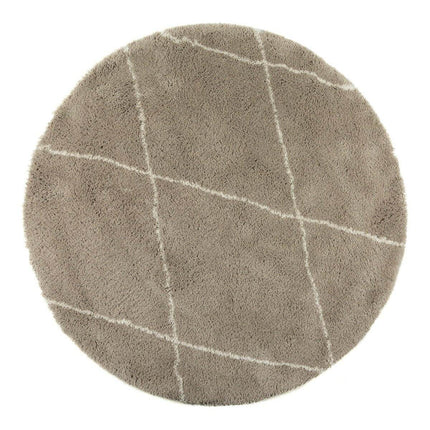 Berber Rond vloerkleed hoogpolig Grijs/Beige/Zand/Cream - scandinavisch - nea - Vloerkledenloods