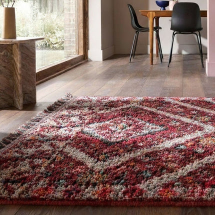 Berber Vloerkleden - Flair Rugs vloerkleed Emil Shaggy Rood - Vloerkledenloods