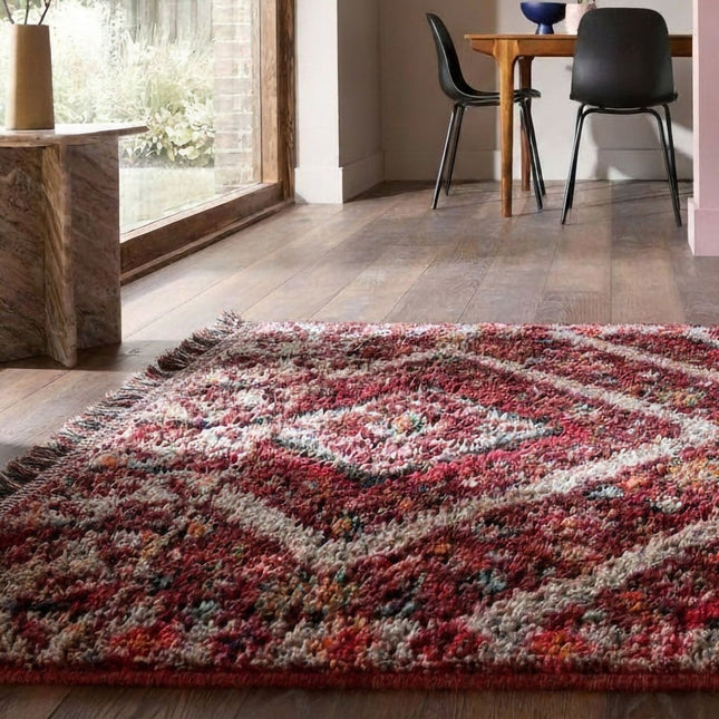 Berber Vloerkleden - Flair Rugs vloerkleed Emil Shaggy Rood - Vloerkledenloods