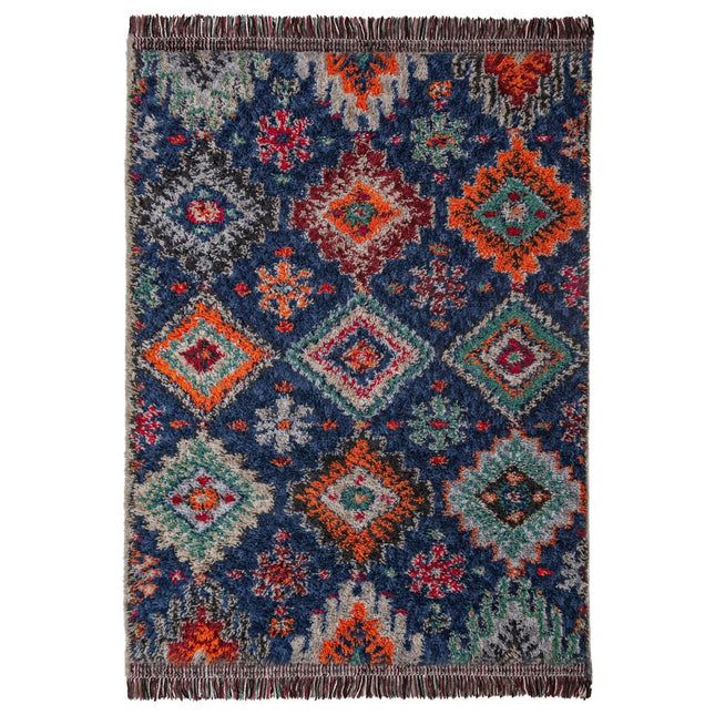 Berber Vloerkleden - Flair Rugs vloerkleed Jakob Shaggy Marineblauw - Vloerkledenloods