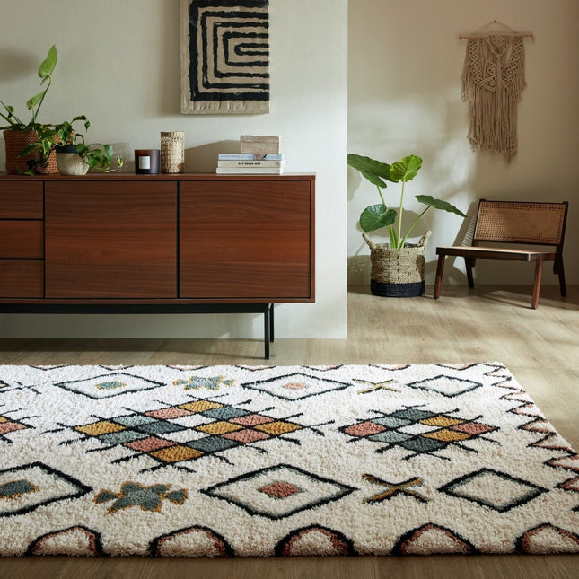 Berber Vloerkleden - Flair Rugs vloerkleed Midar Shaggy Multi - Vloerkledenloods