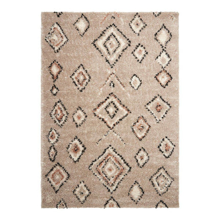 Berber Vloerkleed Hoogpolig Grijs/Beige - Ikat - Vloerkledenloods