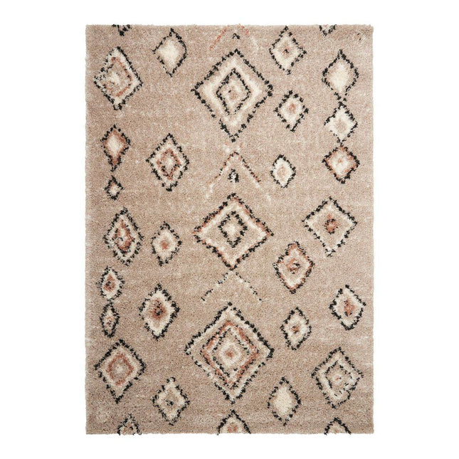 Berber Vloerkleed Hoogpolig Grijs/Beige - Ikat - Vloerkledenloods