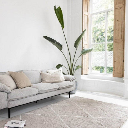 berber vloerkleed hoogpolig grijs/beige/zand/cream - scandinavisch - nea - Vloerkledenloods