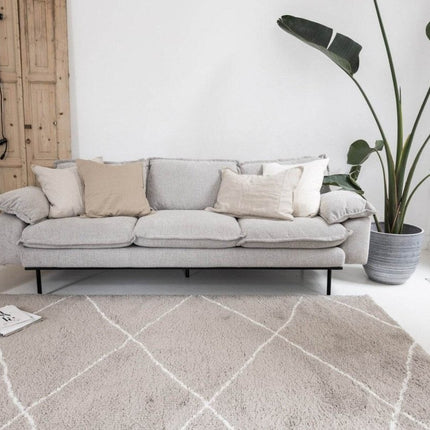 berber vloerkleed hoogpolig grijs/beige/zand/cream - scandinavisch - nea - Vloerkledenloods