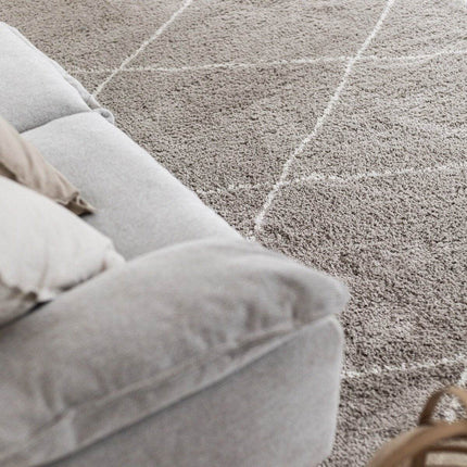 berber vloerkleed hoogpolig grijs/beige/zand/cream - scandinavisch - nea - Vloerkledenloods
