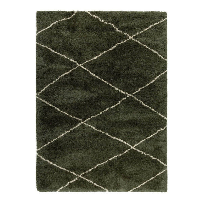 Berber vloerkleed hoogpolig Groen/Cream - scandinavisch - nea - Vloerkledenloods