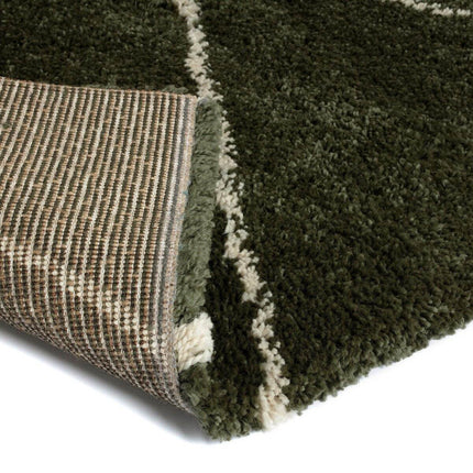 Berber vloerkleed hoogpolig Groen/Cream - scandinavisch - nea - Vloerkledenloods