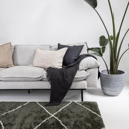 Berber vloerkleed hoogpolig Groen/Cream - scandinavisch - nea - Vloerkledenloods