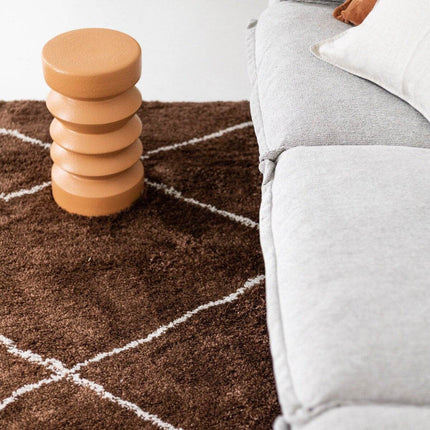 berber vloerkleed hoogpolig roest/cream - scandinavisch - nea - Vloerkledenloods