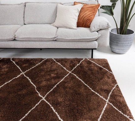 berber vloerkleed hoogpolig roest/cream - scandinavisch - nea - Vloerkledenloods