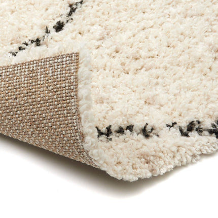 Berber Vloerkleed Hoogpolig Wit/Beige/Zwart - Allure - Vloerkledenloods