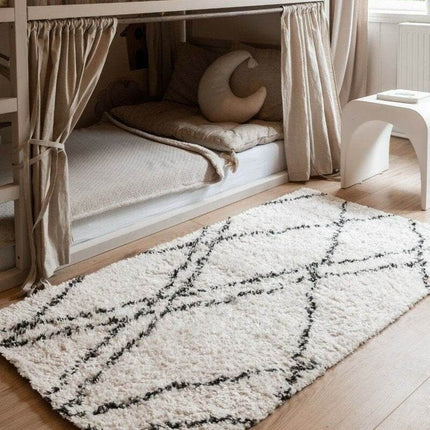 Berber Vloerkleed Hoogpolig Wit/Beige/Zwart - Allure - Vloerkledenloods