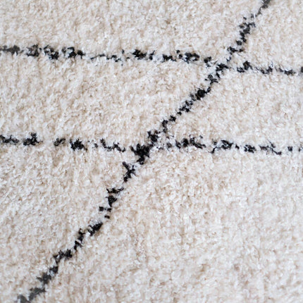 Berber Vloerkleed Hoogpolig Wit/Beige/Zwart - Allure - Vloerkledenloods
