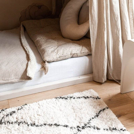 Berber Vloerkleed Hoogpolig Wit/Beige/Zwart - Allure - Vloerkledenloods