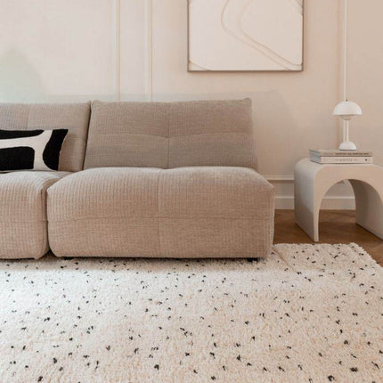 Berber Vloerkleed Hoogpolig Wit/Zwart - Dip - Vloerkledenloods