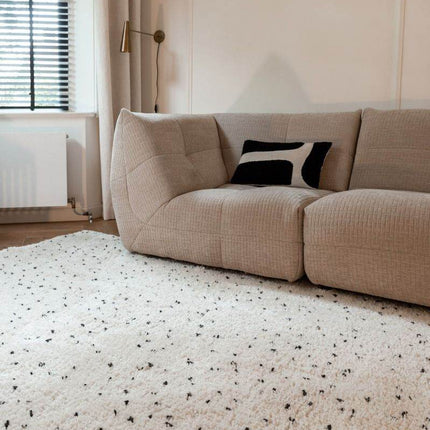 Berber Vloerkleed Hoogpolig Wit/Zwart - Dip - Vloerkledenloods