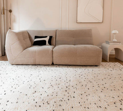 Berber Vloerkleed Hoogpolig Wit/Zwart - Dip - Vloerkledenloods