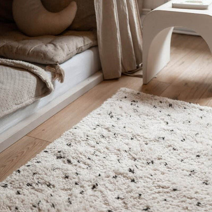 Berber Vloerkleed Hoogpolig Wit/Zwart - Dip - Vloerkledenloods