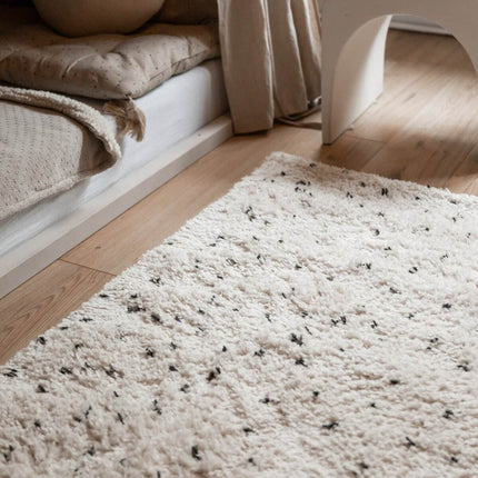 Berber Vloerkleed Hoogpolig Wit/Zwart - Dip - Vloerkledenloods