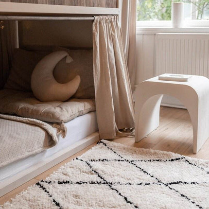 berber vloerkleed hoogpolig wit/zwart - scandinavisch - nea - Vloerkledenloods