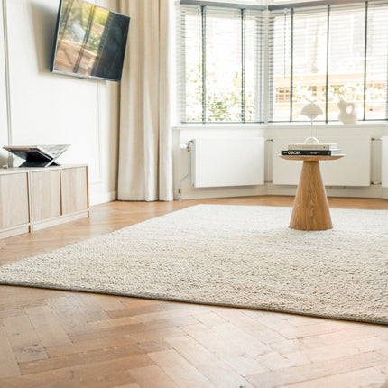 Wollen vloerkleed Bergamo 12 Licht Bruin Mix - Eva Interior