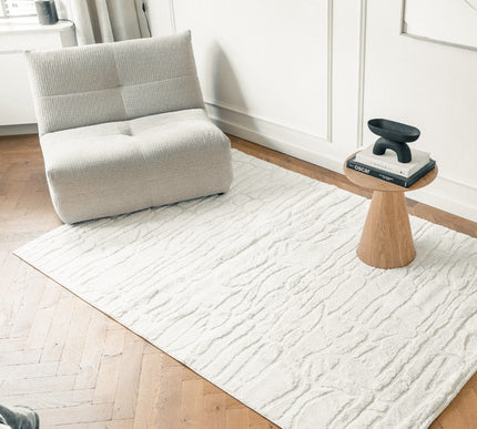 Scandinavisch vloerkleed Bjorn creme/wit